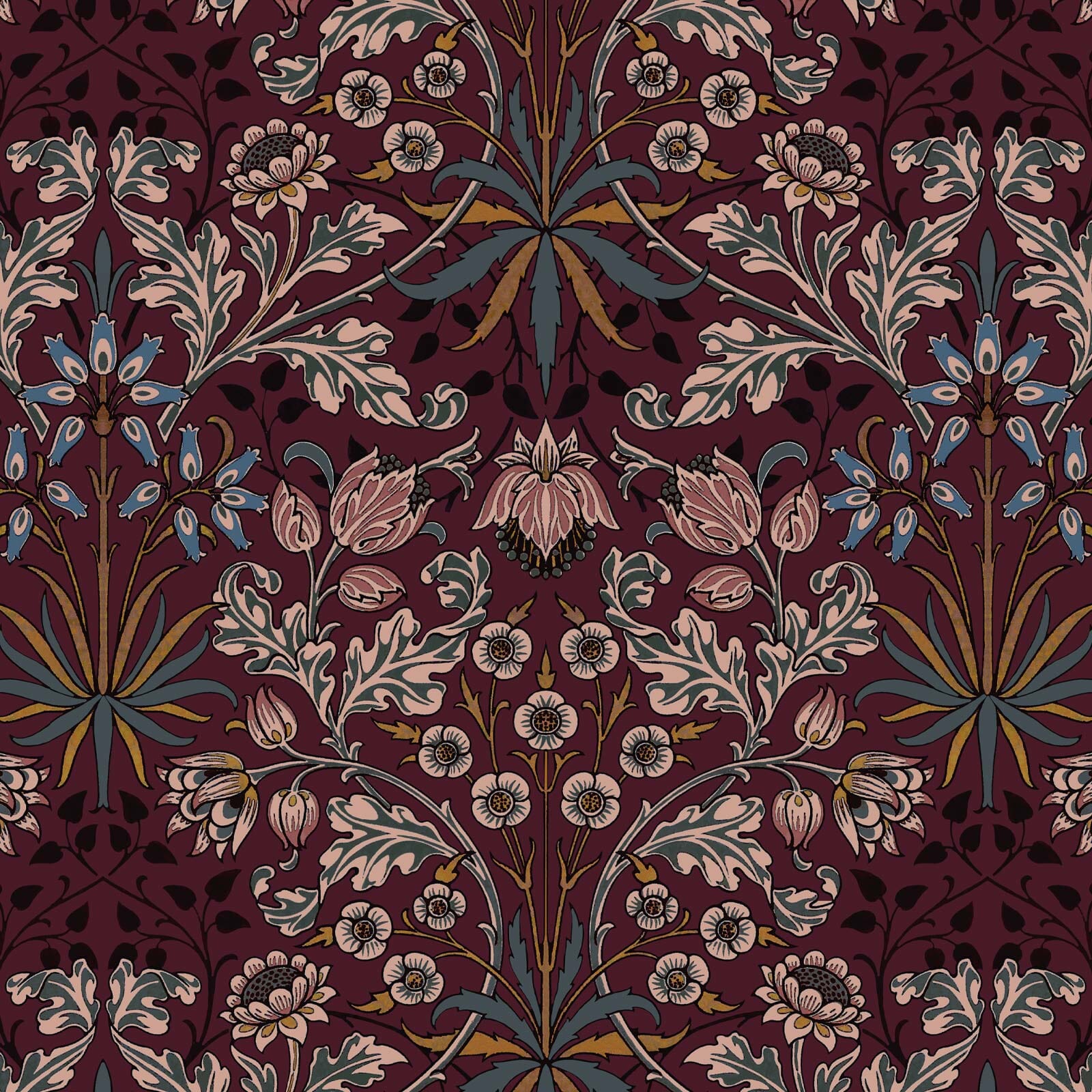 HYACINTH Wallpaper - Mulberry Sample
