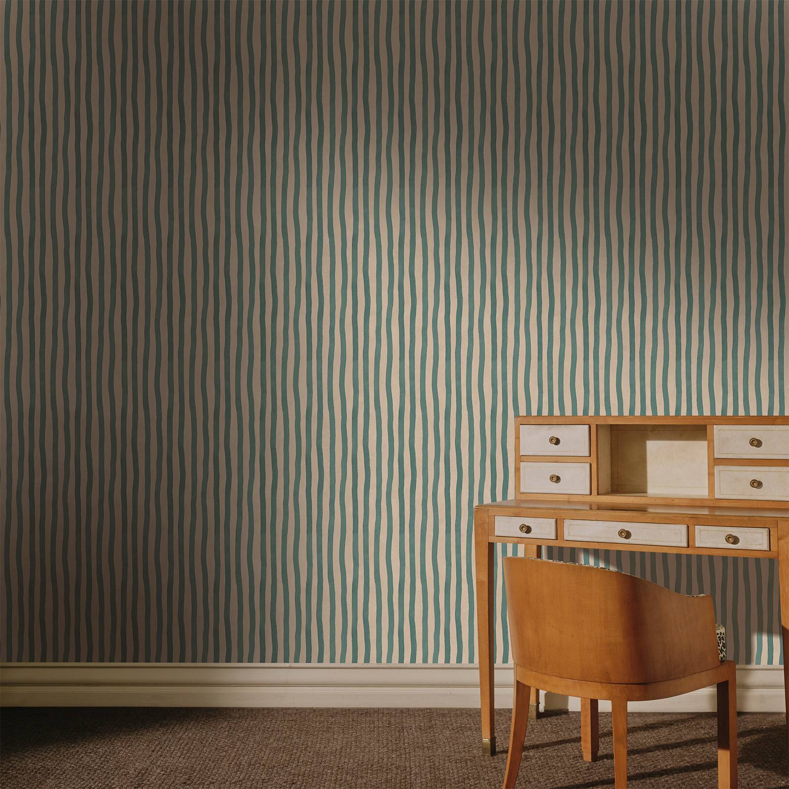 a desk and chair in a room