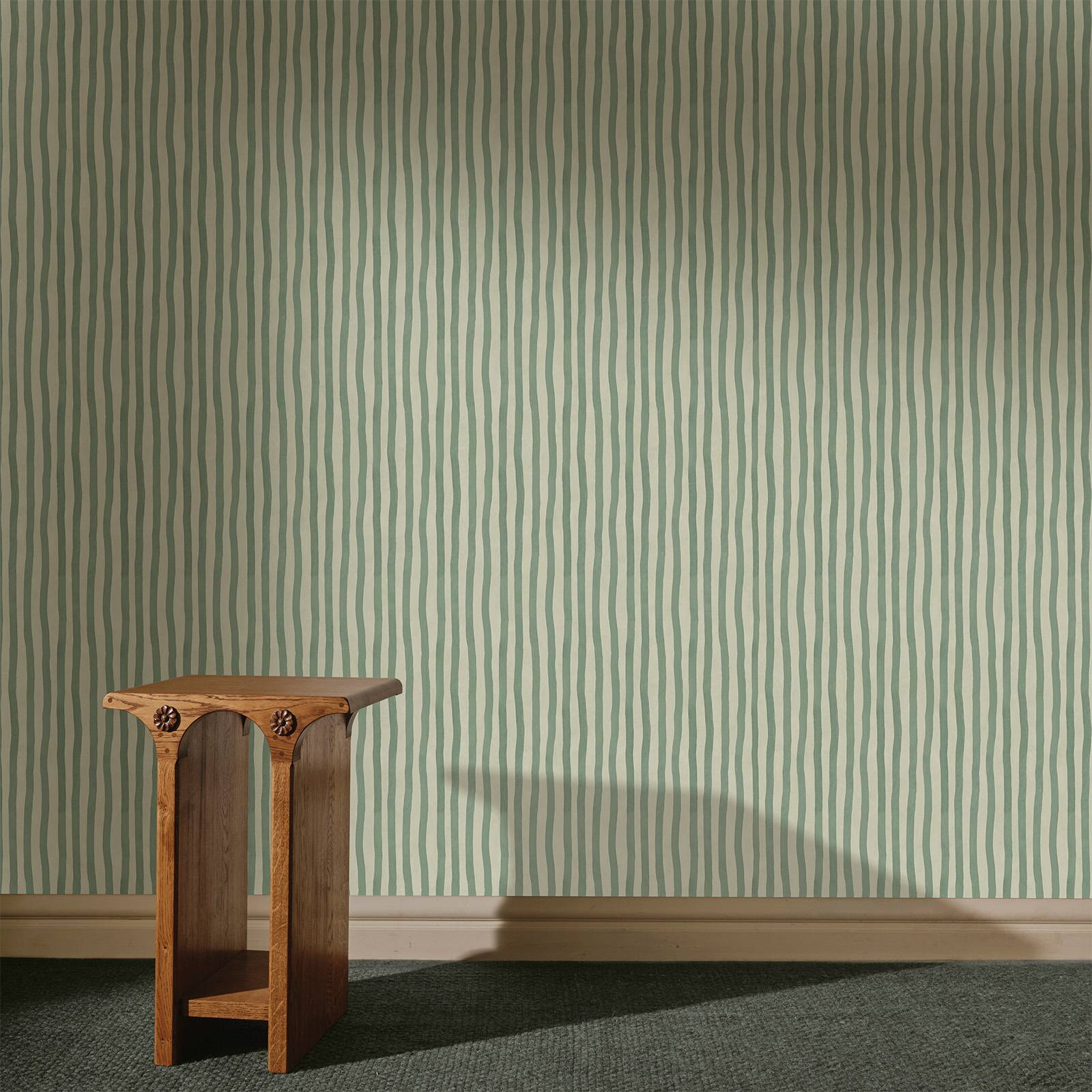 a wooden table in a room