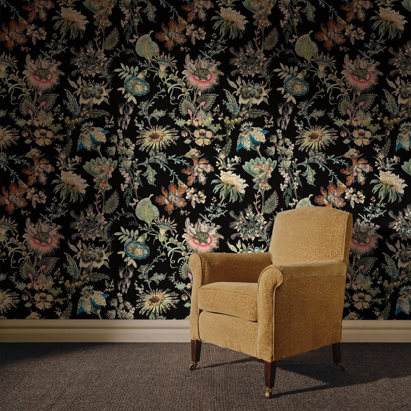 FLORA FANTASIA Wallpaper - Noir