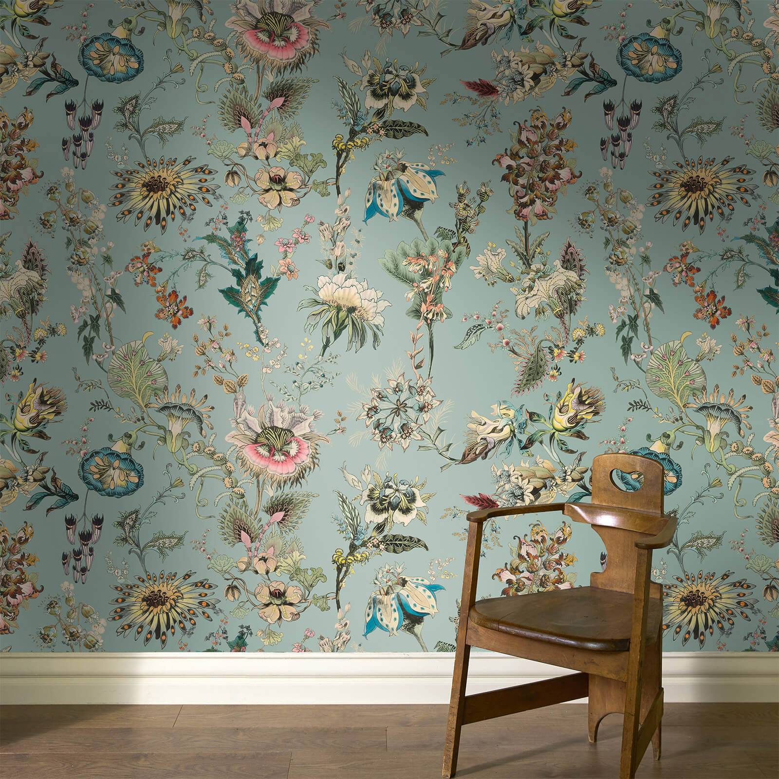 FLORA FANTASIA Wallpaper - Sky Blue