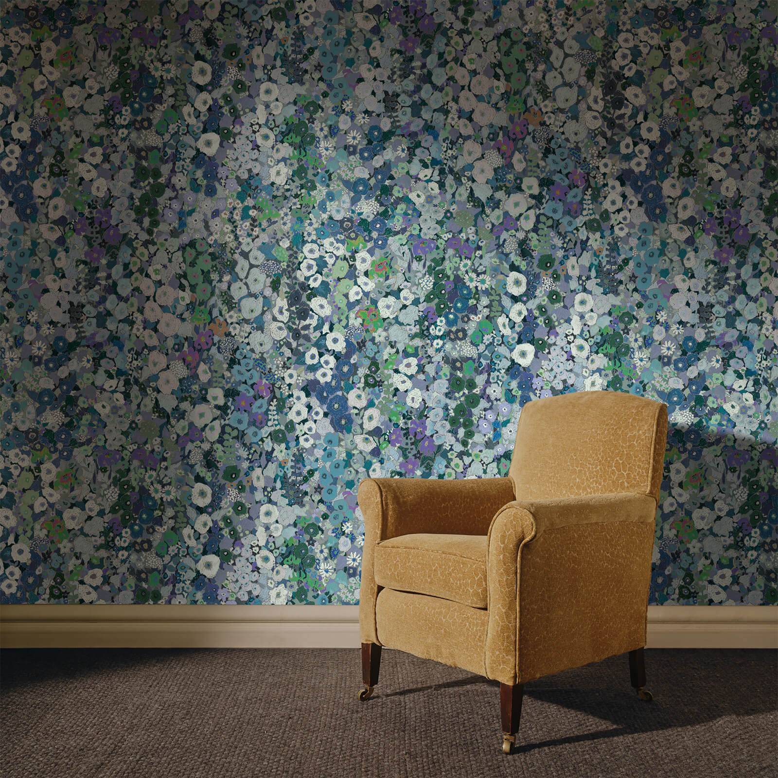 HOLLYHOCKS Wallpaper - Dew