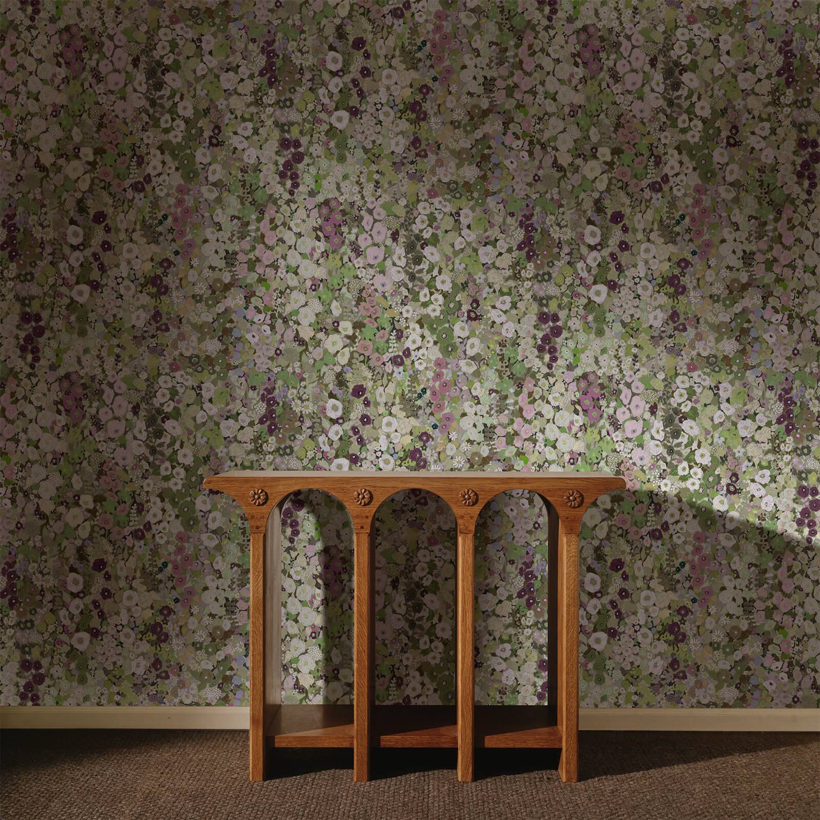 HOLLYHOCKS Wallpaper - Meadow