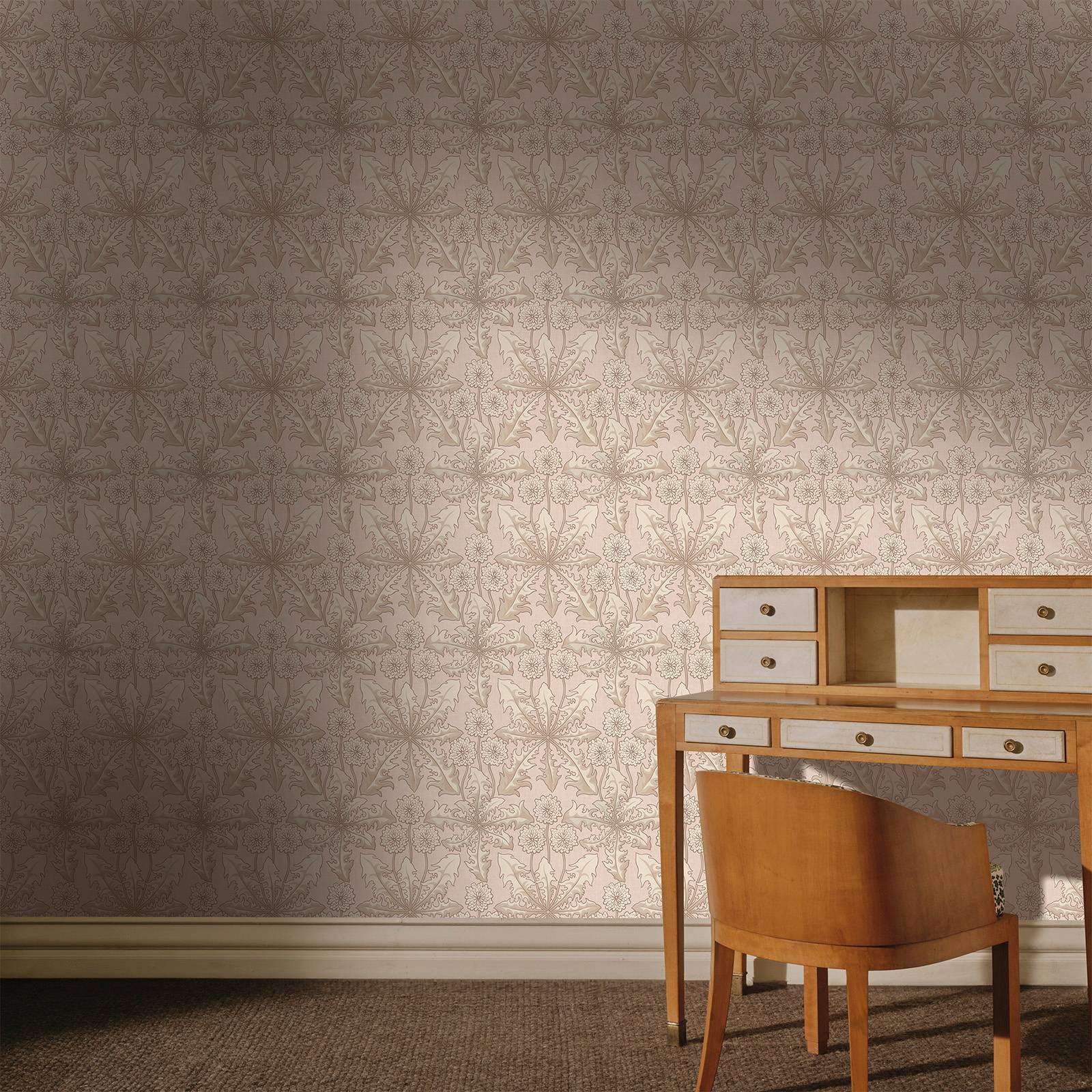 a desk and chair in a room