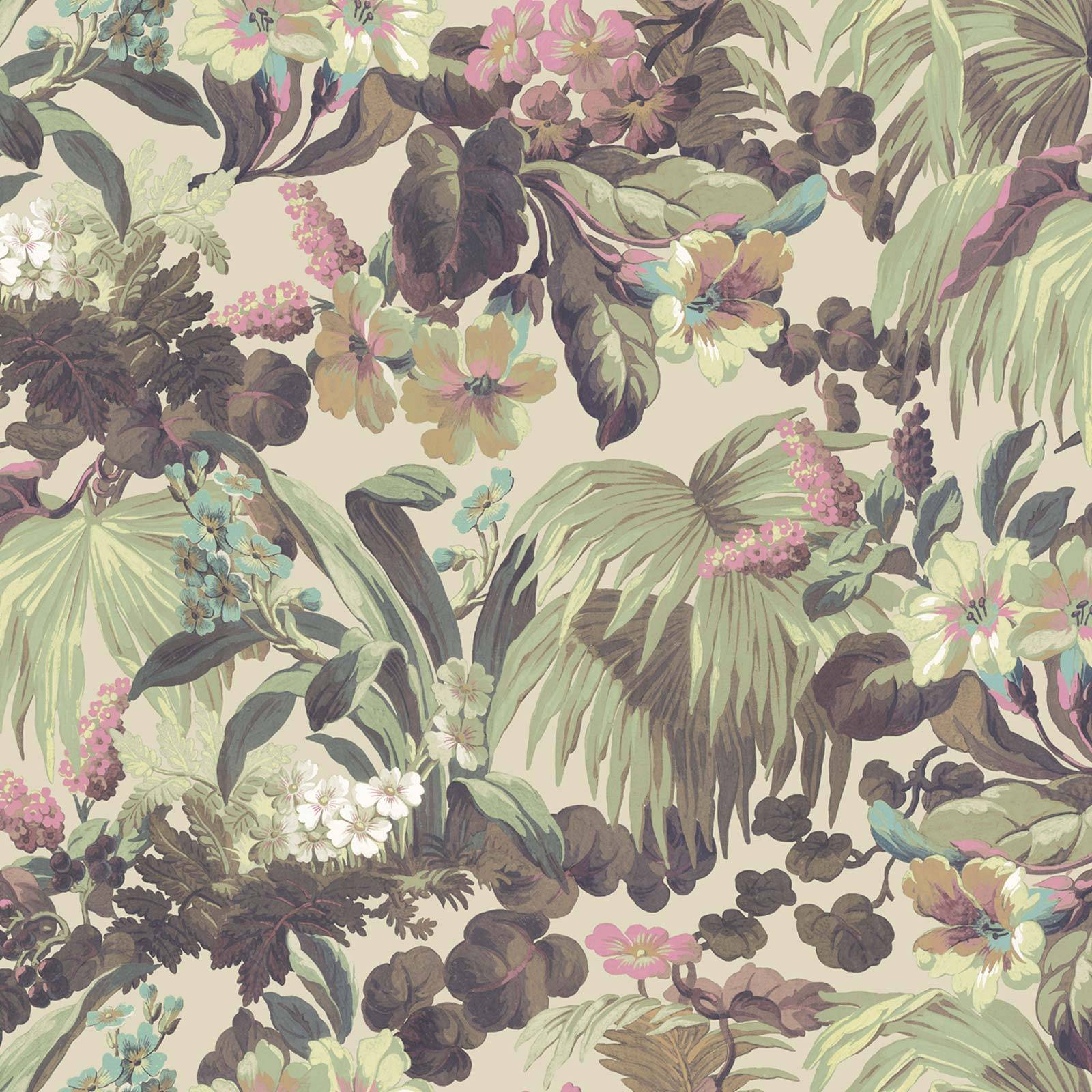 a floral pattern with leaves and flowers