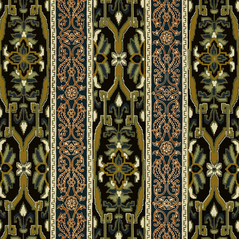 MAMOUNIA Wallpaper - Moss Green And Black Sample