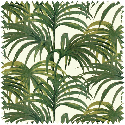 PALMERAL Cotton Linen - Off White & Green Sample