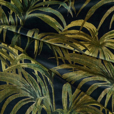 PALMERAL Velvet Curtain - Midnight & Green secondary image