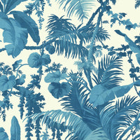 PAMPAS Wallpaper - Off White & Cerulean Sample