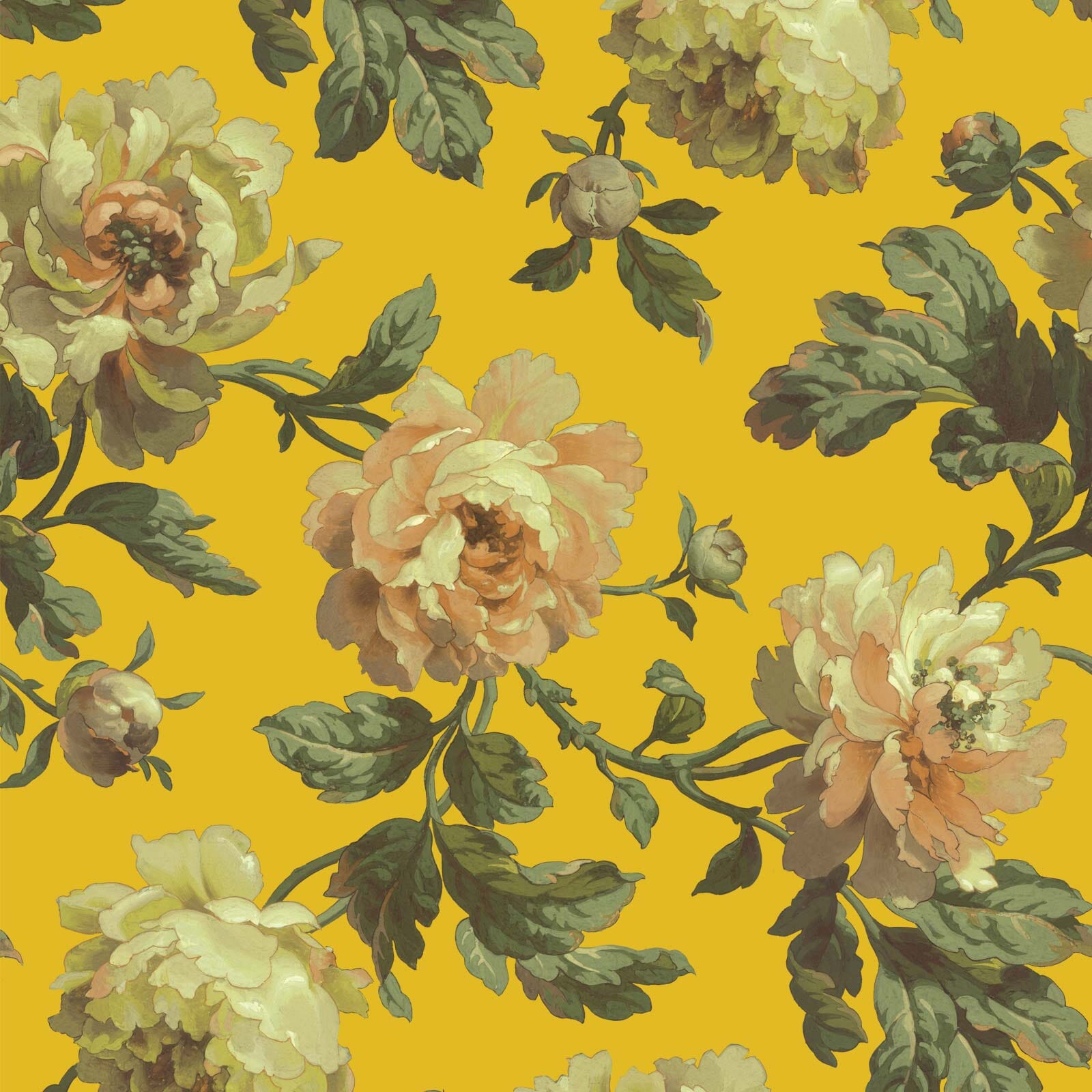 PEONEDEN Wallpaper Ochre Sample