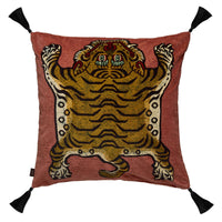 SABER Large Tassel Velvet Cushion - Pink