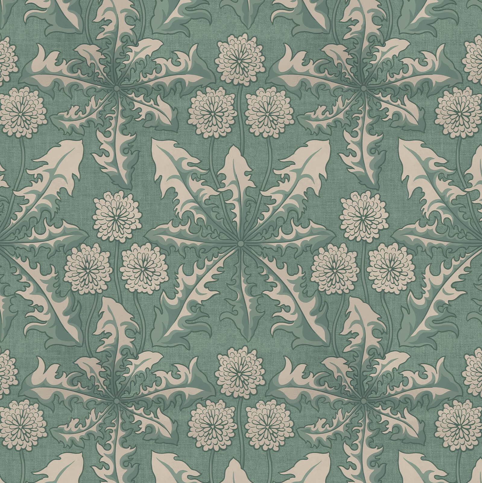 a green and white floral pattern
