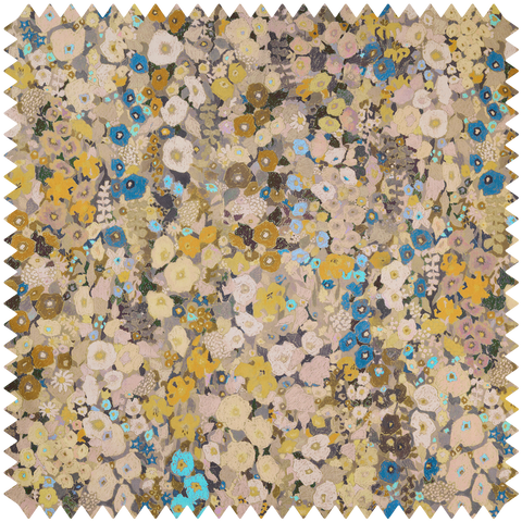 HOLLYHOCKS Cotton Linen - Flax Sample