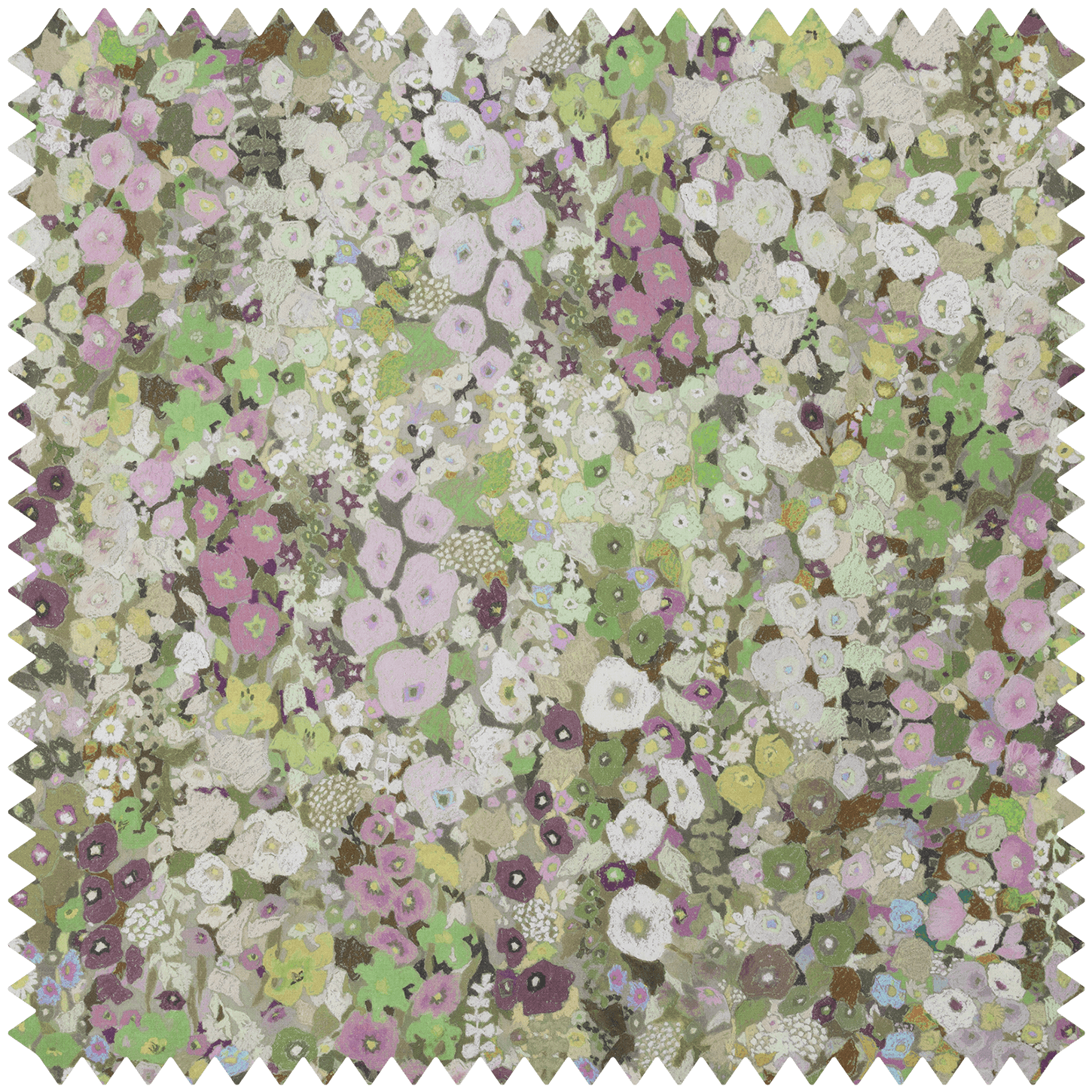 HOLLYHOCKS Cotton Linen - Meadow Sample