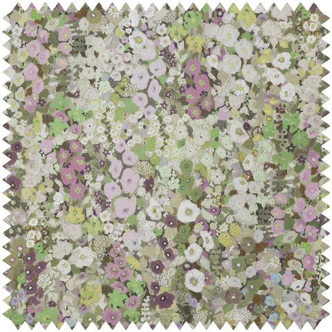 HOLLYHOCKS Cotton Linen - Meadow Sample