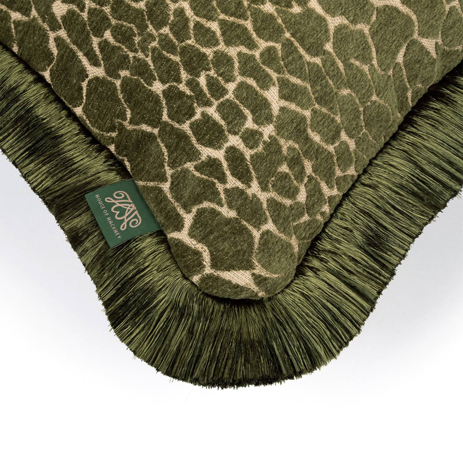 MARA Jacquard Medium Fringed Cushion - Nephrite