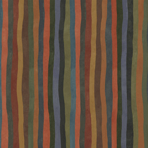 ARTIST'S STRIPE Wallpaper - Moss Green Sample