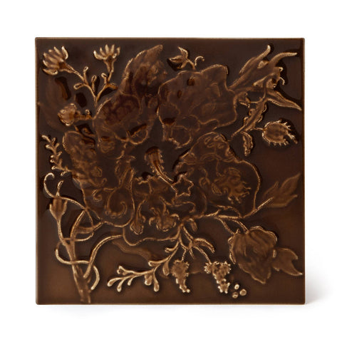 ARTEMIS HIBISCUS Relief Sample Tile - Cocoa