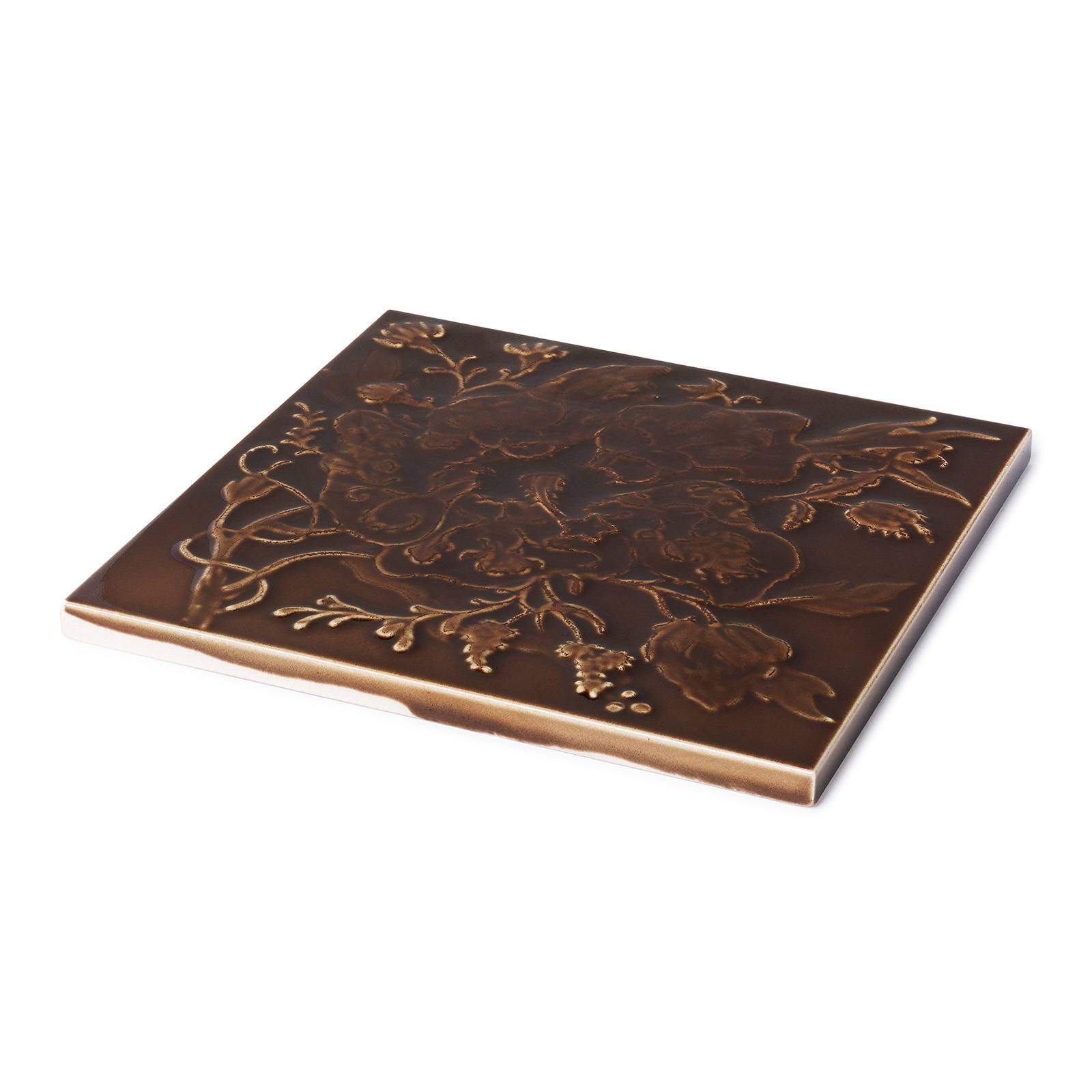 ARTEMIS HIBISCUS Relief Tile - Cocoa