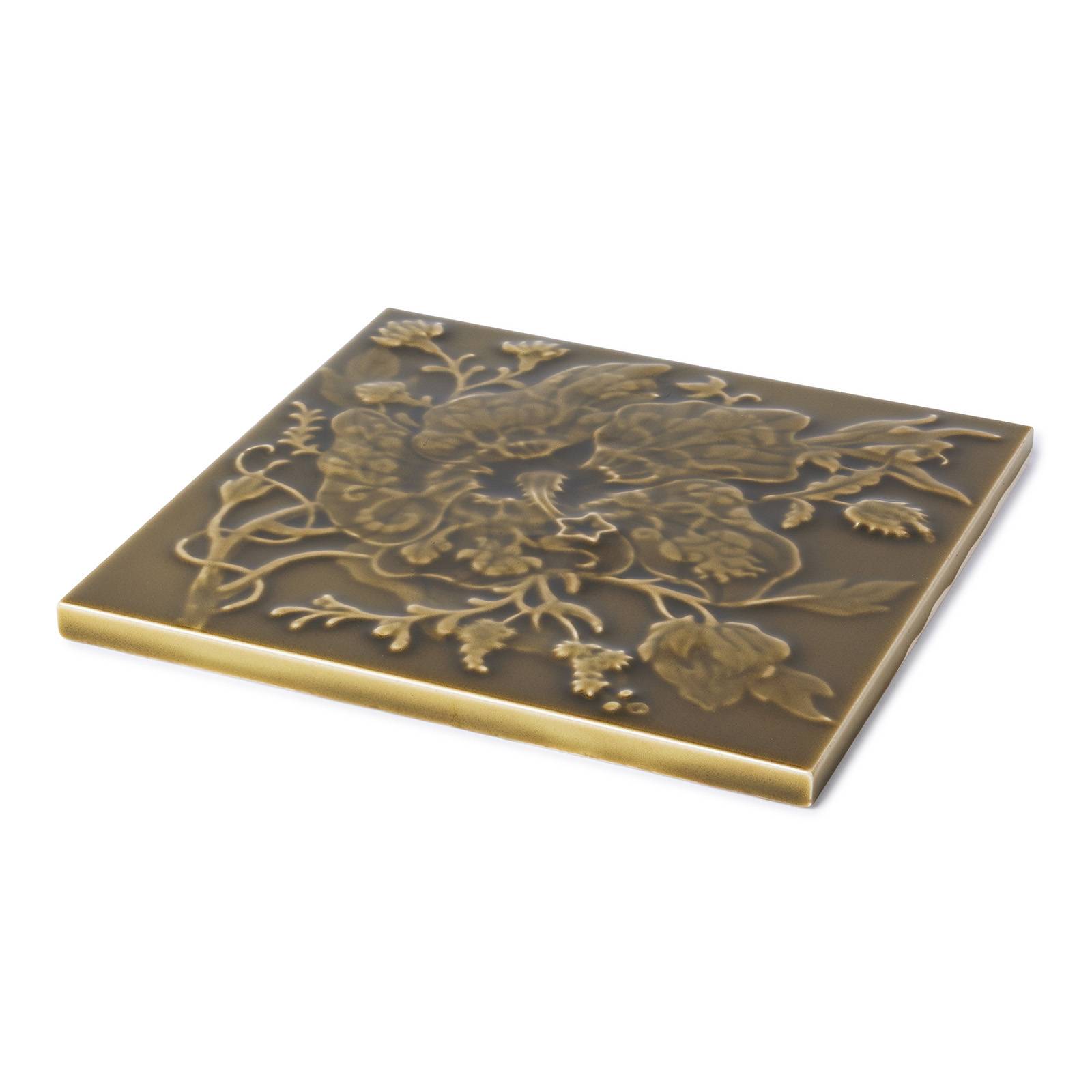 ARTEMIS HIBISCUS Relief Tile - Moss