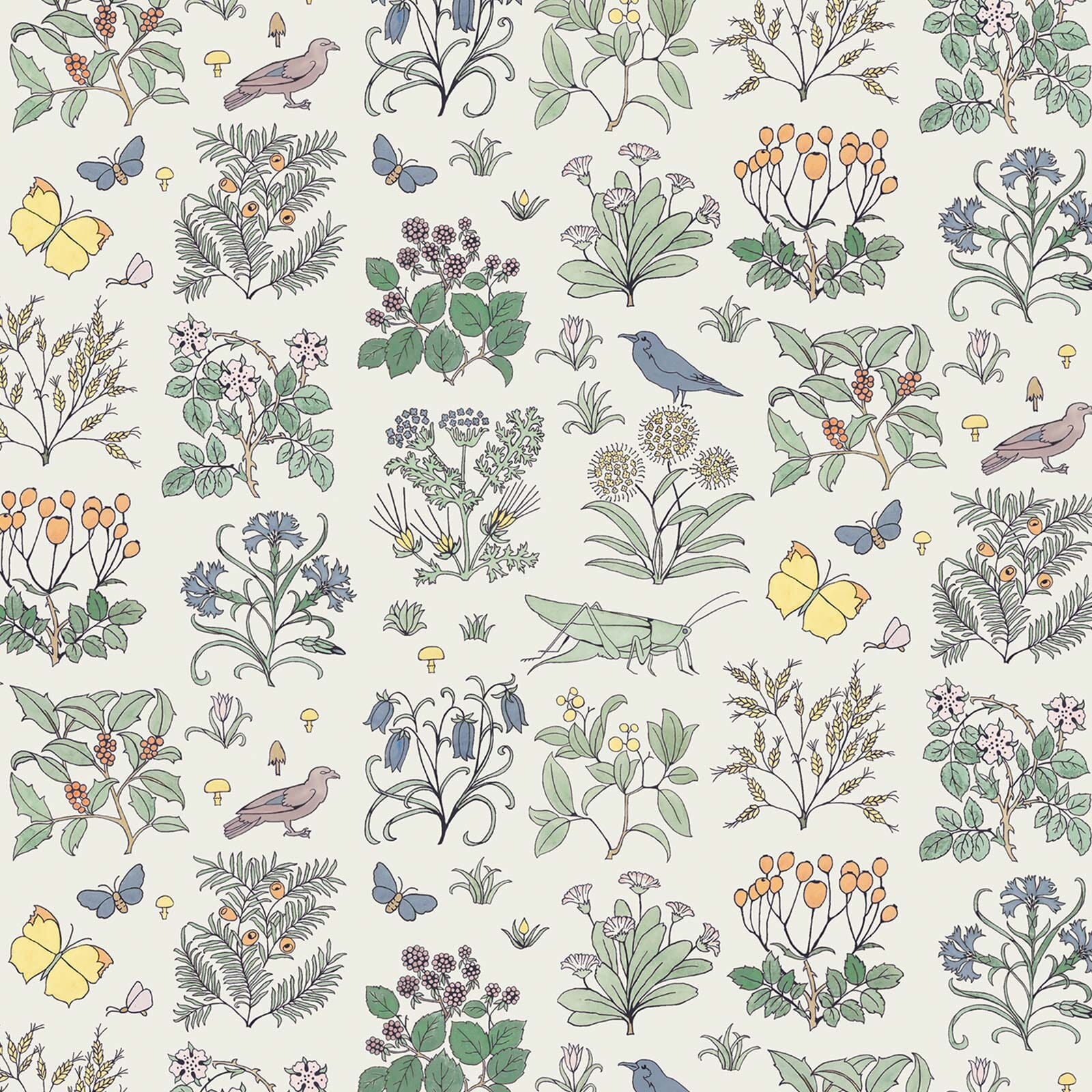 VOYSEY'S GARDEN Wallpaper - Off White