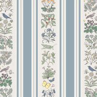 VOYSEY'S GARDEN Wallpaper Off White / Ether Stripe Sample