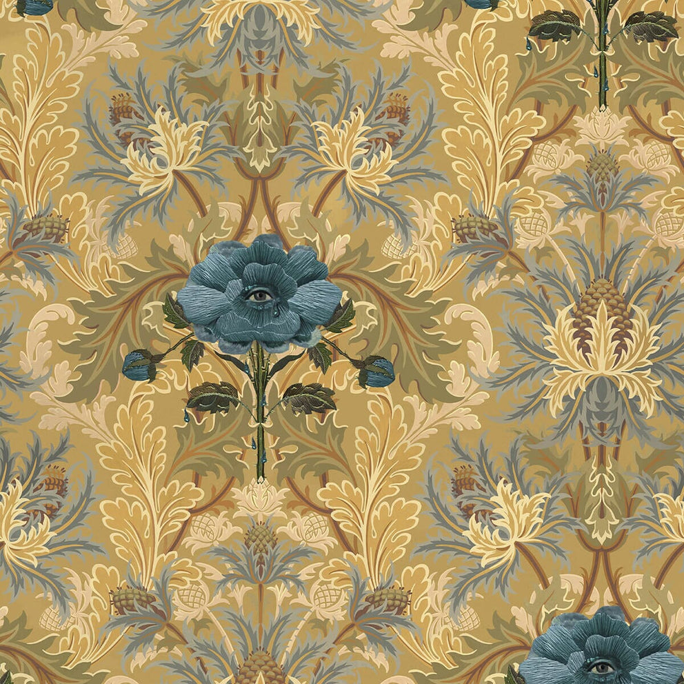THE BLUE ROSE WEEPING Wallpaper Aurelian House of Hackney
