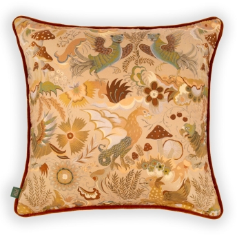 PHANTASIA BY PIERCE AND WARD Large Piped Cotton Satin Cushion - Taupe