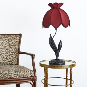 GALANTHUS Carnelian Table Lampshade with FLORIS Noir Lampstand